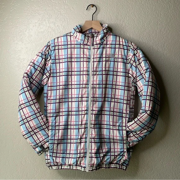 The North Face Girls Plaid Puffer Jacket Size XL - Picture 2 of 14